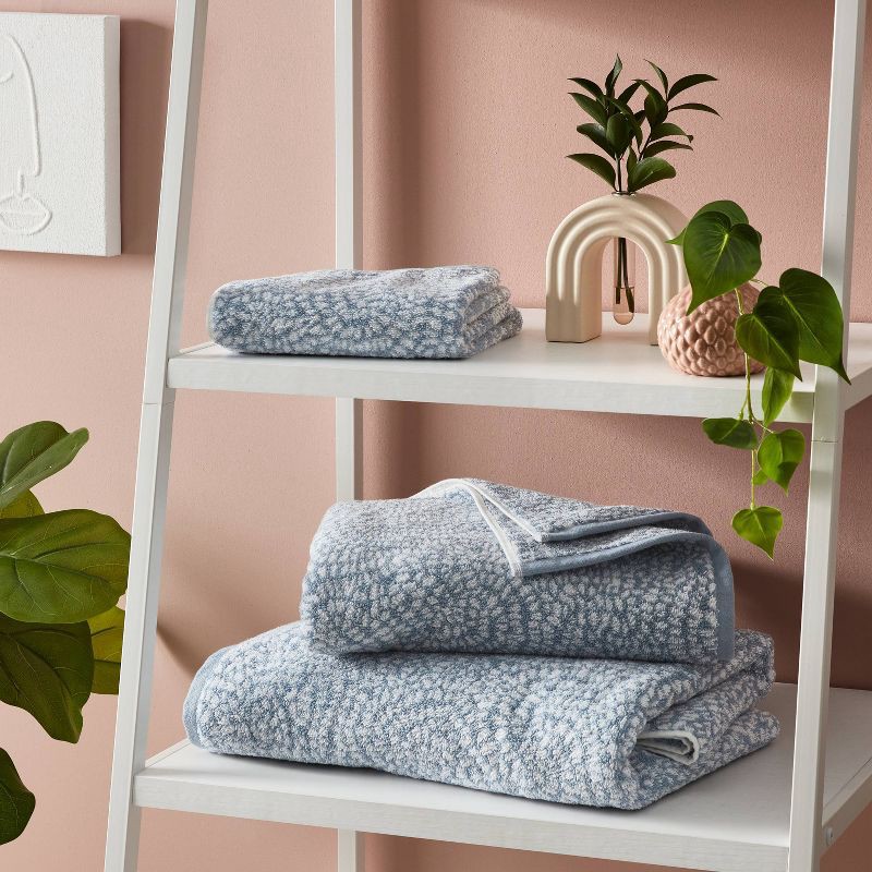 slide 2 of 5, Performance Plus Bath Towel Light Blue Geo - Threshold™: 100% Cotton, Jacquard Terry, Fade-Resistant, 550 GSM, 1 ct