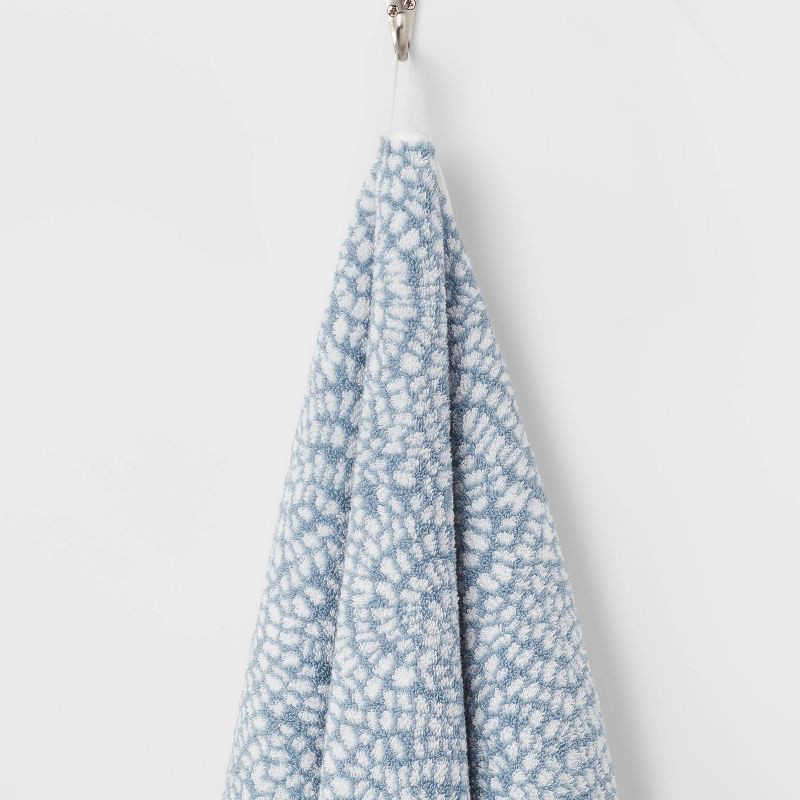 slide 5 of 5, Performance Plus Bath Towel Light Blue Geo - Threshold™: 100% Cotton, Jacquard Terry, Fade-Resistant, 550 GSM, 1 ct