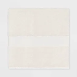 Performance Plus Oversized Bath Towel Cream - Threshold™: 100% Cotton, Heavyweight 550-800 GSM, Fade-Resistant
