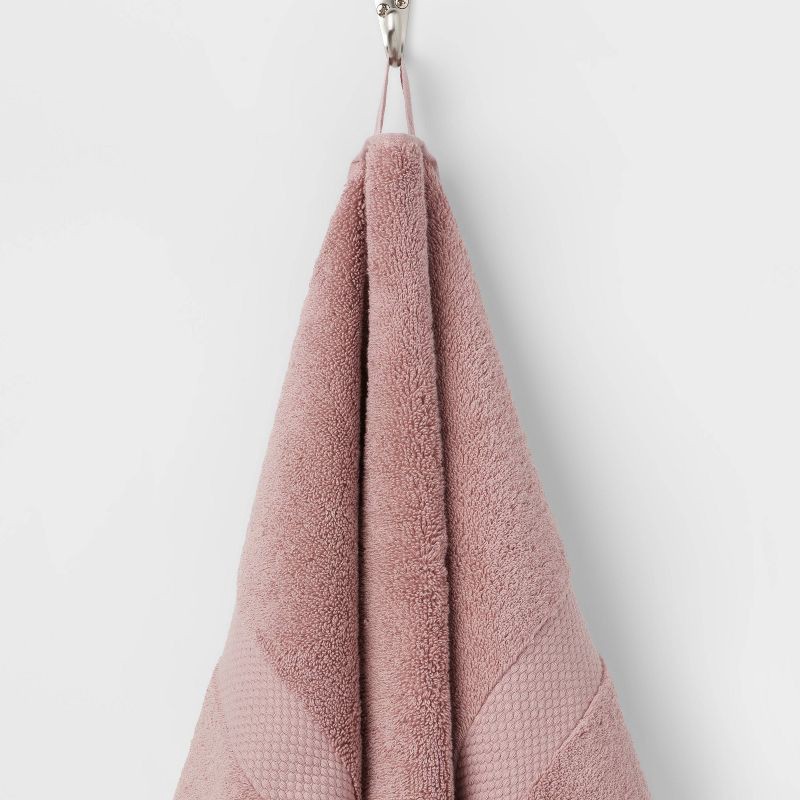 slide 5 of 5, Performance Plus Hand Towel Mauve - Threshold™: 100% Cotton, Terry Fabric, Fade-Resistant, OEKO-TEX Certified, 1 ct