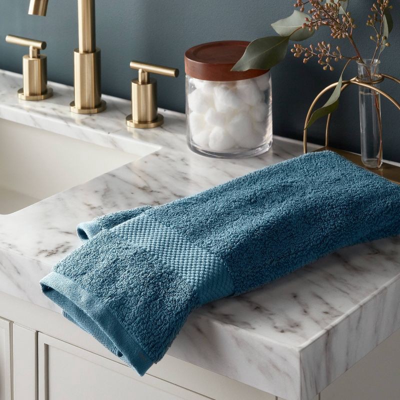 slide 2 of 5, Performance Plus Hand Towel Turquoise - Threshold™: Cotton Terry, Fade-Resistant, OEKO-TEX Certified, 1 ct