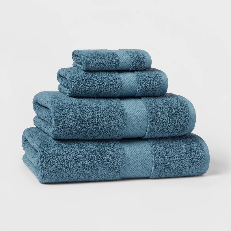 slide 4 of 5, Performance Plus Hand Towel Turquoise - Threshold™: Cotton Terry, Fade-Resistant, OEKO-TEX Certified, 1 ct