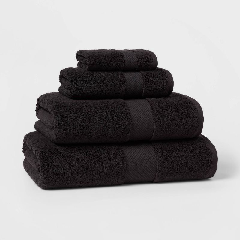 slide 4 of 5, Performance Plus Bath Towel Black - Threshold™: Heavyweight Cotton, Fade-Resistant, OEKO-TEX Certified, 1 ct