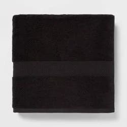 Performance Plus Bath Towel Black - Threshold™: Heavyweight Cotton, Fade-Resistant, OEKO-TEX Certified