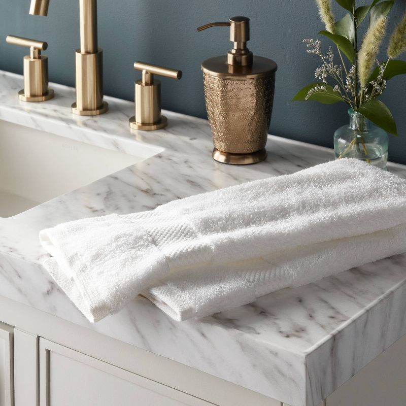 slide 2 of 5, Performance Plus Hand Towel White - Threshold™: 100% Cotton, Fade-Resistant, Terry Fabric, OEKO-TEX Certified, 1 ct