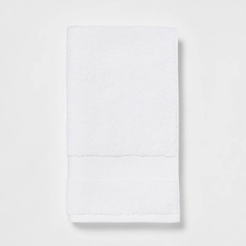 slide 1 of 5, Performance Plus Hand Towel White - Threshold™: 100% Cotton, Fade-Resistant, Terry Fabric, OEKO-TEX Certified, 1 ct