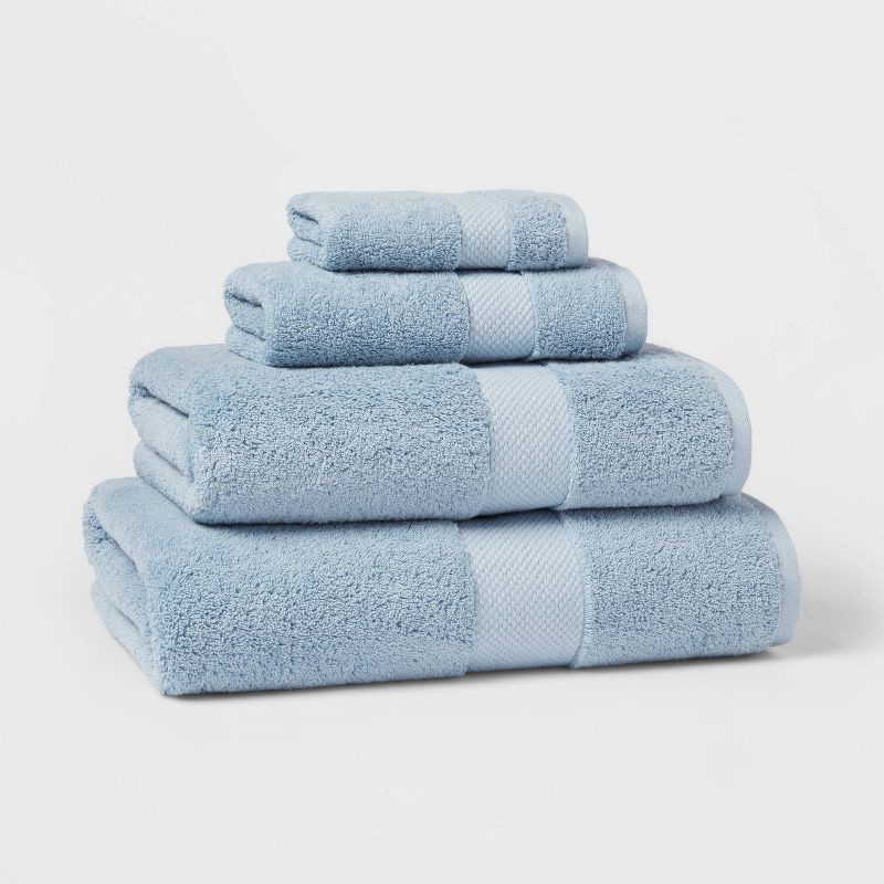 slide 4 of 5, Performance Plus Hand Towel Light Blue - Threshold™: 100% Cotton, Fade-Resistant, Terry Fabric, OEKO-TEX Certified, 1 ct