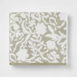 Performance Plus Bath Towel Light Green Floral - Threshold™: Heavyweight Cotton, Jacquard Terry, OEKO-TEX Certified