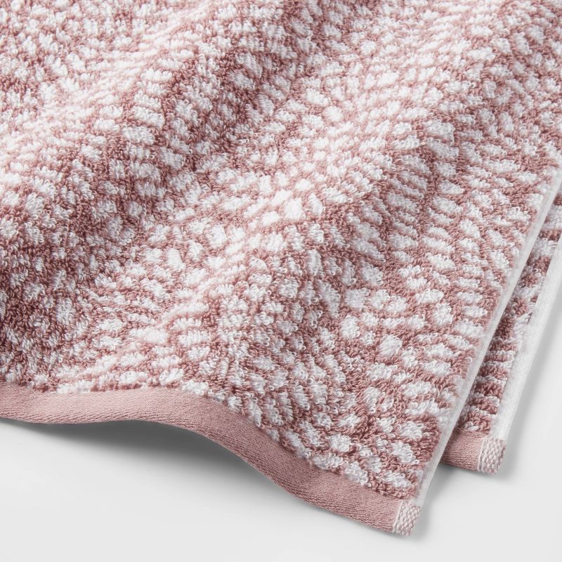 slide 3 of 5, Performance Plus Bath Towel Mauve Geo - Threshold™: Heavyweight Cotton, Jacquard Terry, Fade-Resistant, 1 ct