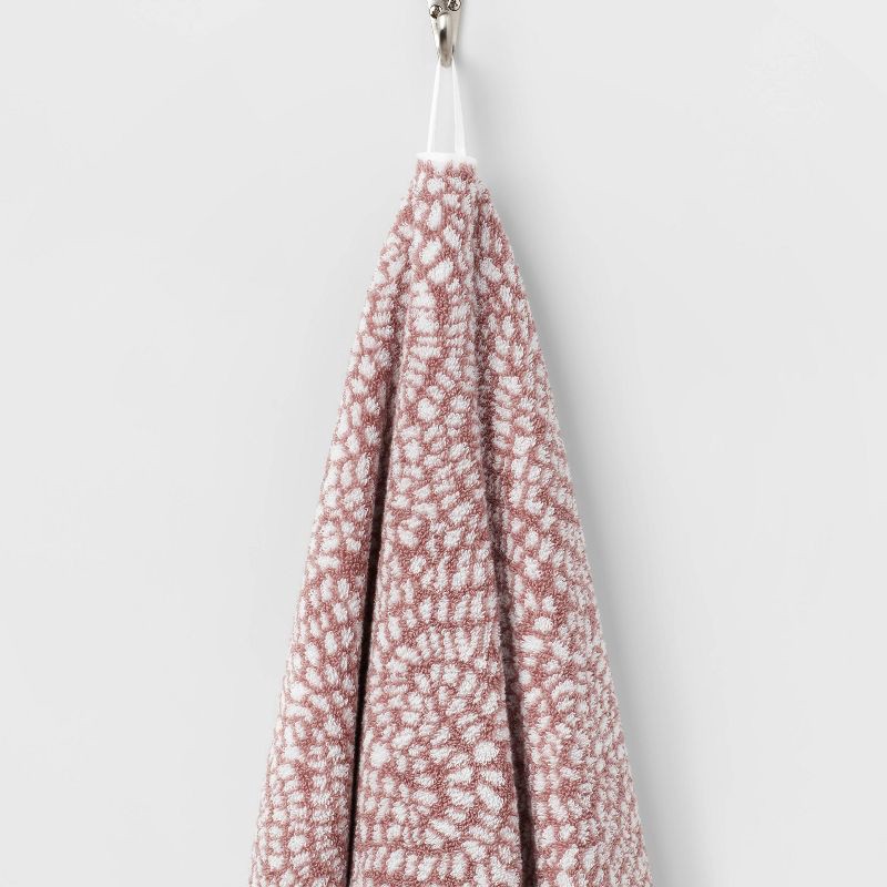 slide 5 of 5, Performance Plus Bath Towel Mauve Geo - Threshold™: Heavyweight Cotton, Jacquard Terry, Fade-Resistant, 1 ct