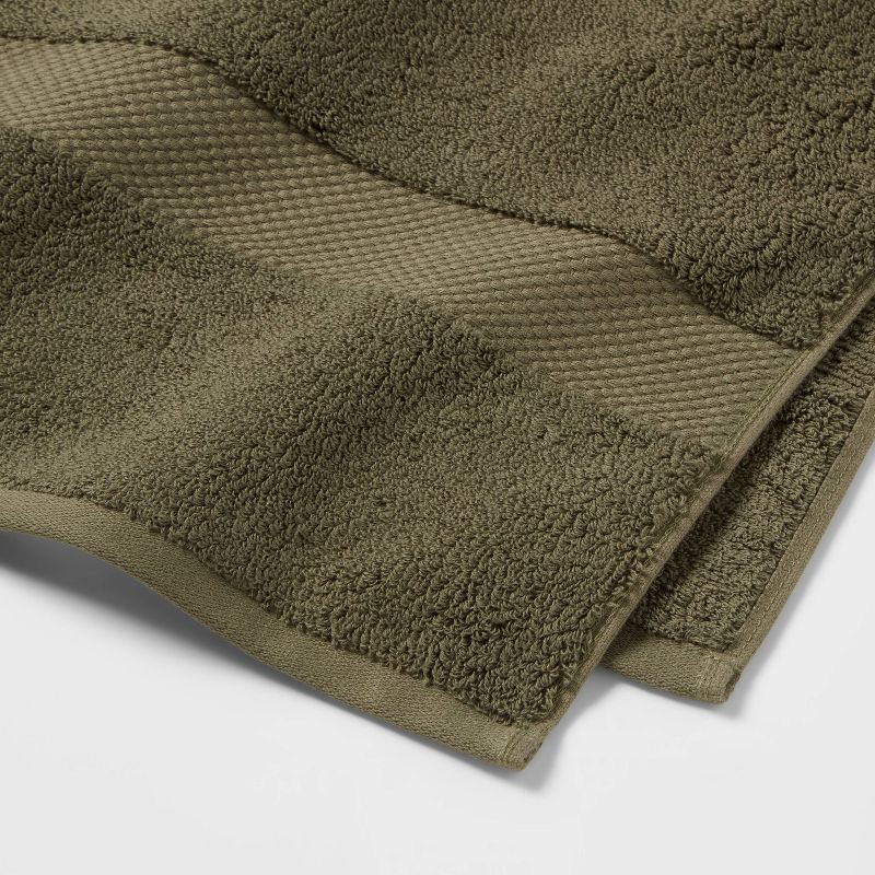 slide 3 of 5, Performance Plus Bath Towel Dark Green - Threshold™: Heavyweight Cotton, Fade-Resistant, OEKO-TEX Certified, 1 ct