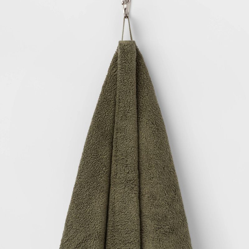 slide 5 of 5, Performance Plus Bath Towel Dark Green - Threshold™: Heavyweight Cotton, Fade-Resistant, OEKO-TEX Certified, 1 ct