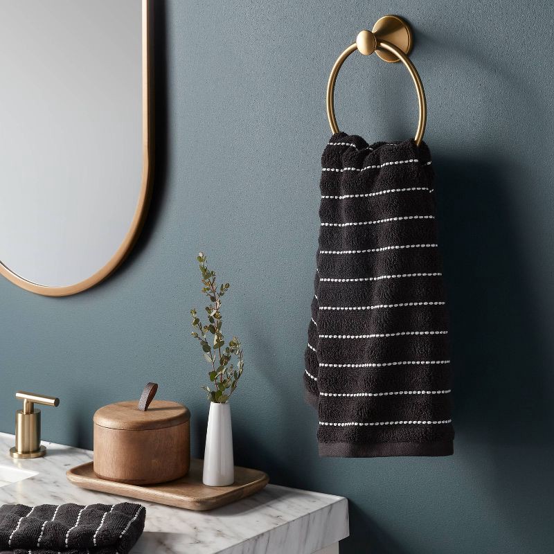 slide 2 of 5, Performance Plus Hand Towel Black Striped - Threshold™, 1 ct