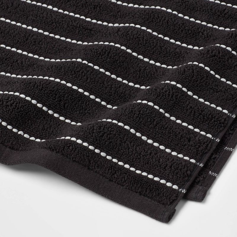 slide 3 of 5, Performance Plus Hand Towel Black Striped - Threshold™, 1 ct