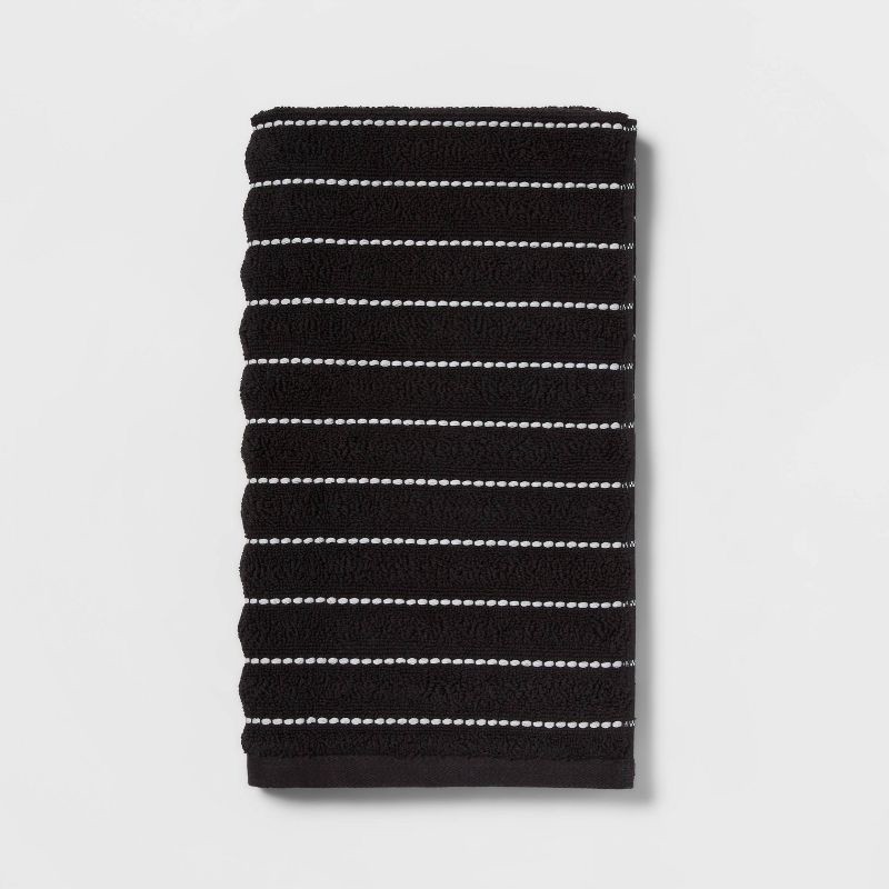 slide 1 of 5, Performance Plus Hand Towel Black Striped - Threshold™, 1 ct