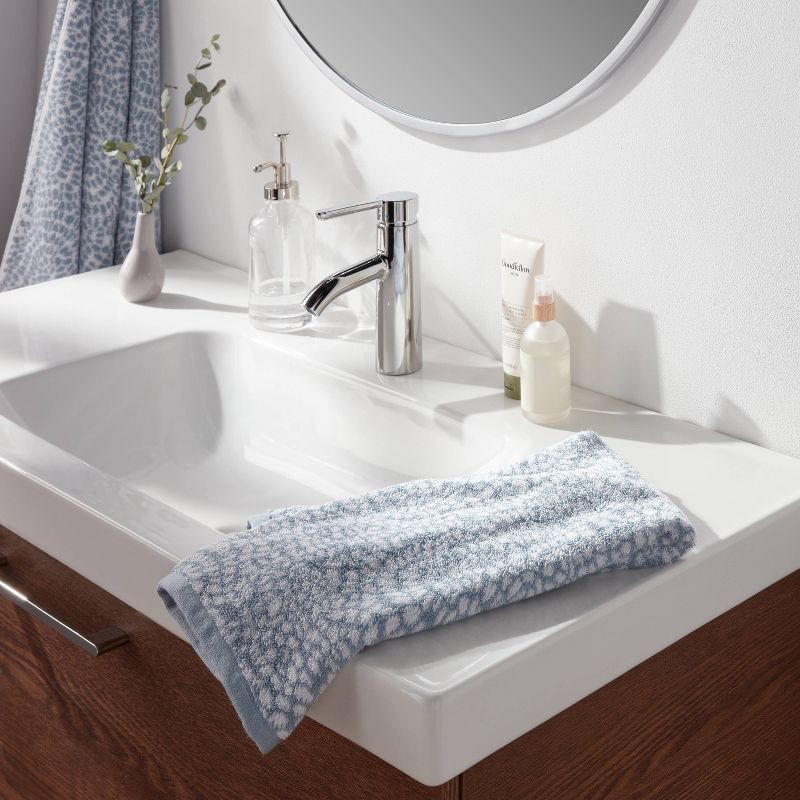 slide 2 of 5, Performance Plus Hand Towel Light Blue Geo - Threshold™: Cotton Jacquard, Fade-Resistant, 550 GSM, 1 ct