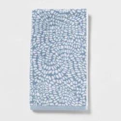 Performance Plus Hand Towel Light Blue Geo - Threshold™: Cotton Jacquard, Fade-Resistant, 550 GSM
