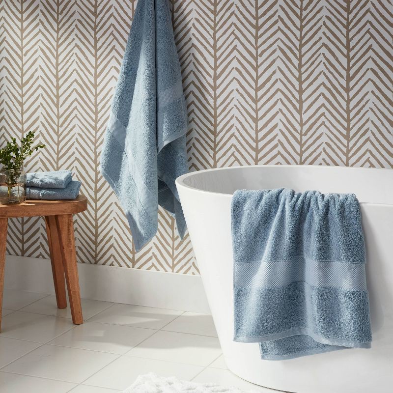 slide 2 of 5, Performance Plus Oversized Bath Towel Light Blue - Threshold™: 100% Cotton, Heavyweight 550-800 GSM, Fade-Resistant, 1 ct