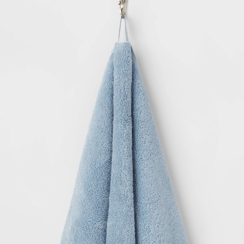 slide 5 of 5, Performance Plus Oversized Bath Towel Light Blue - Threshold™: 100% Cotton, Heavyweight 550-800 GSM, Fade-Resistant, 1 ct