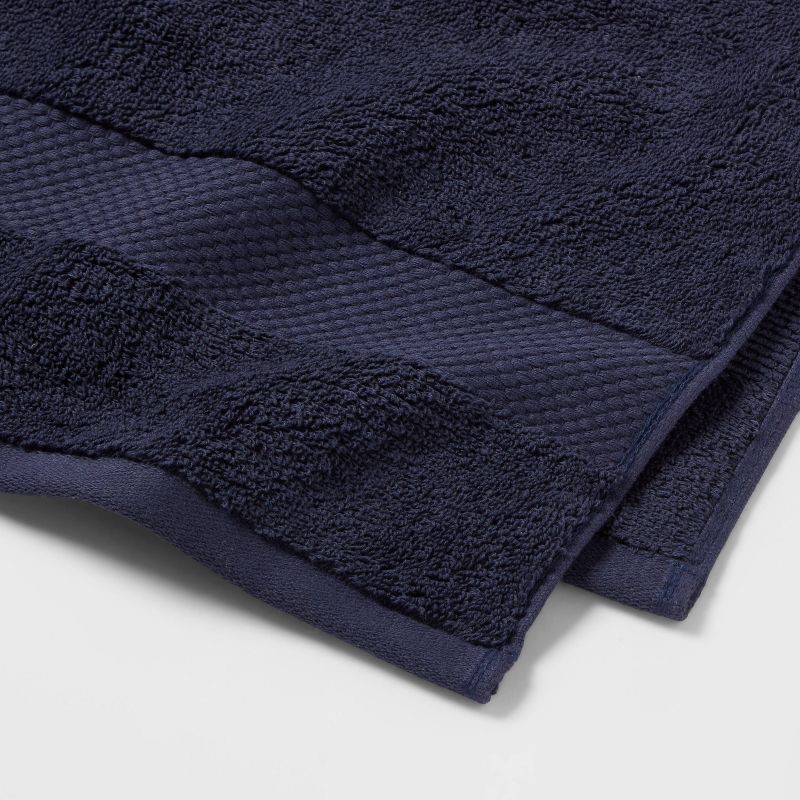 slide 3 of 5, Performance Plus Hand Towel Navy - Threshold™: 100% Cotton, Fade-Resistant, Terry Construction, Machine Washable, 1 ct