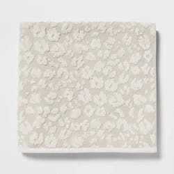 Performance Plus Oversized Bath Towel Cream Leopard - Threshold™: Heavyweight Cotton, Jacquard Terry, Fade-Resistant