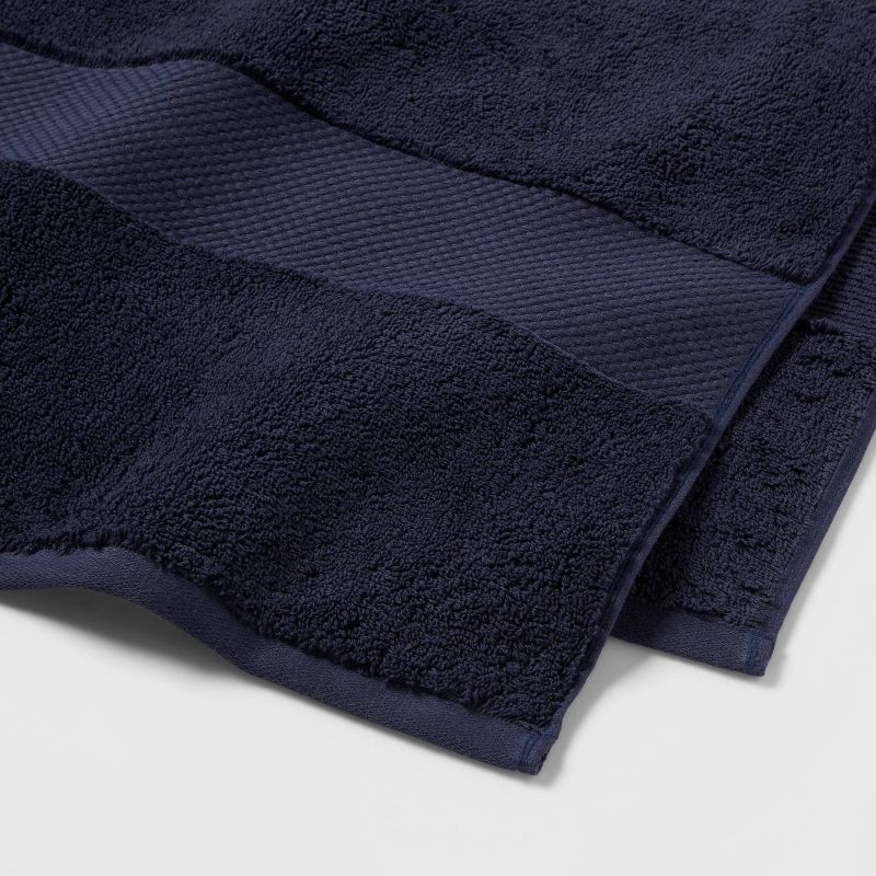 slide 3 of 5, Performance Plus Oversized Bath Towel Navy - Threshold™: 100% Cotton, Heavyweight 550-800 GSM, Machine Washable, 1 ct