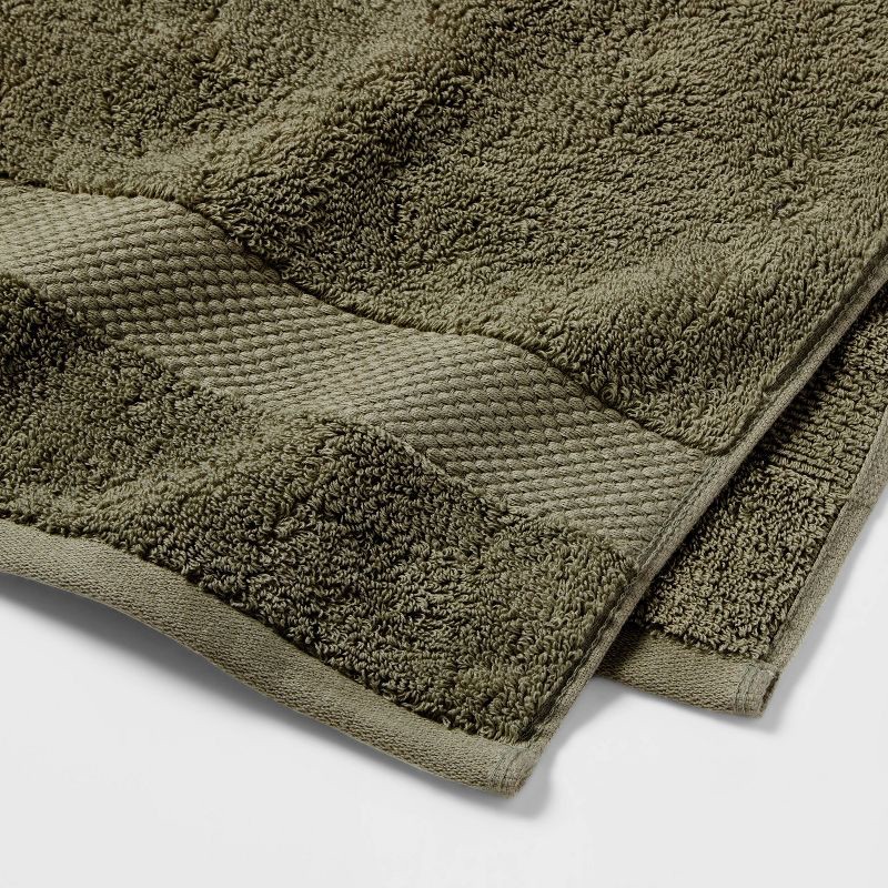 slide 3 of 5, Performance Plus Hand Towel Dark Green - Threshold™: Cotton Terry, Fade-Resistant, 550-800 GSM, OEKO-TEX Certified, 1 ct