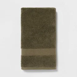 Performance Plus Hand Towel Dark Green - Threshold™: Cotton Terry, Fade-Resistant, 550-800 GSM, OEKO-TEX Certified