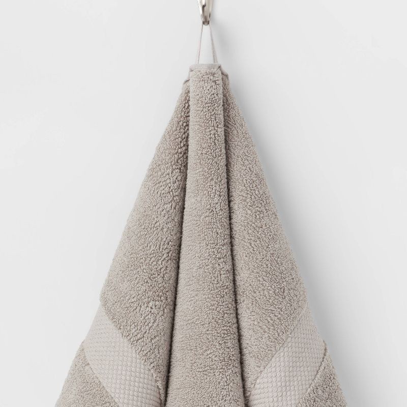 slide 5 of 5, Performance Plus Hand Towel Light Gray - Threshold™: Cotton Terry, Fade-Resistant, OEKO-TEX Certified, 1 ct