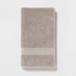Performance Plus Hand Towel Light Gray - Threshold™: Cotton Terry, Fade-Resistant, OEKO-TEX Certified