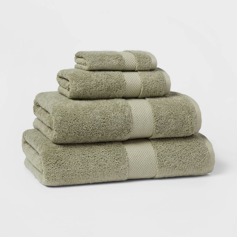 slide 4 of 5, Performance Plus Oversized Bath Towel Light Green - Threshold™: 100% Cotton, Fade-Resistant, Heavyweight Terry Bath Sheet, 1 ct