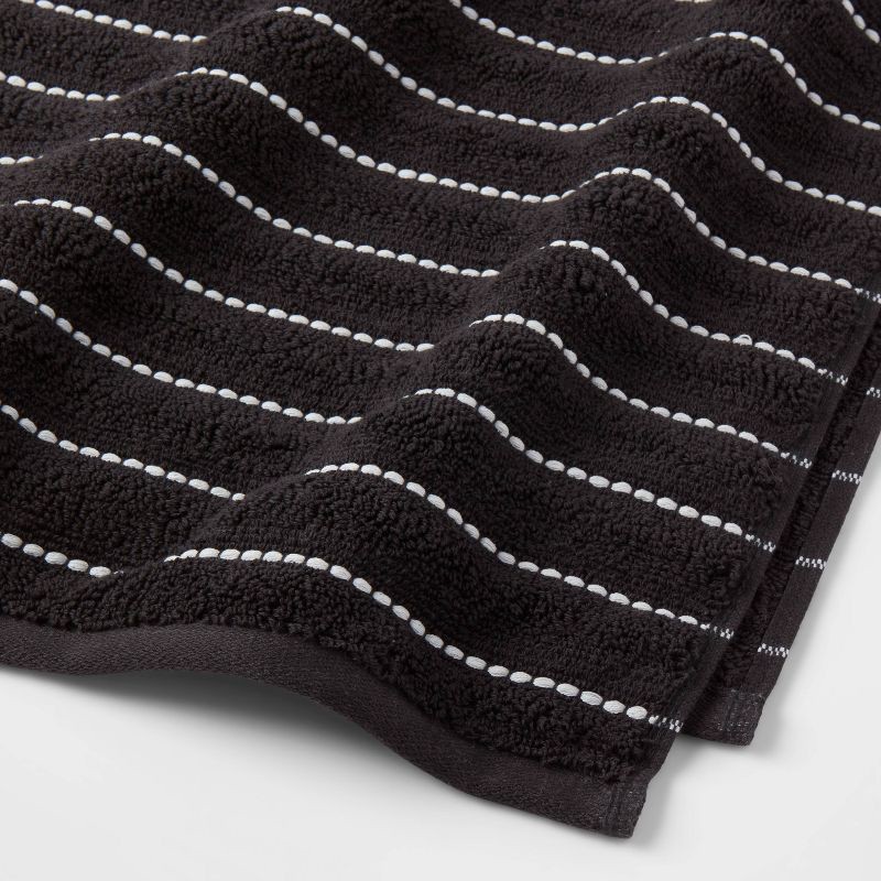 slide 3 of 5, Performance Plus Bath Towel Black Striped - Threshold™, 1 ct