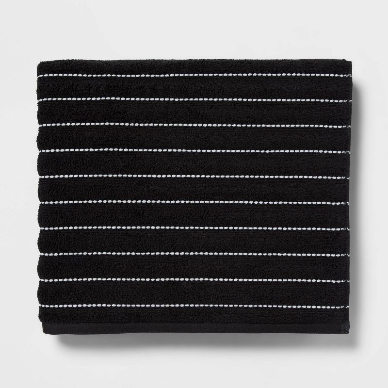 slide 1 of 5, Performance Plus Bath Towel Black Striped - Threshold™, 1 ct