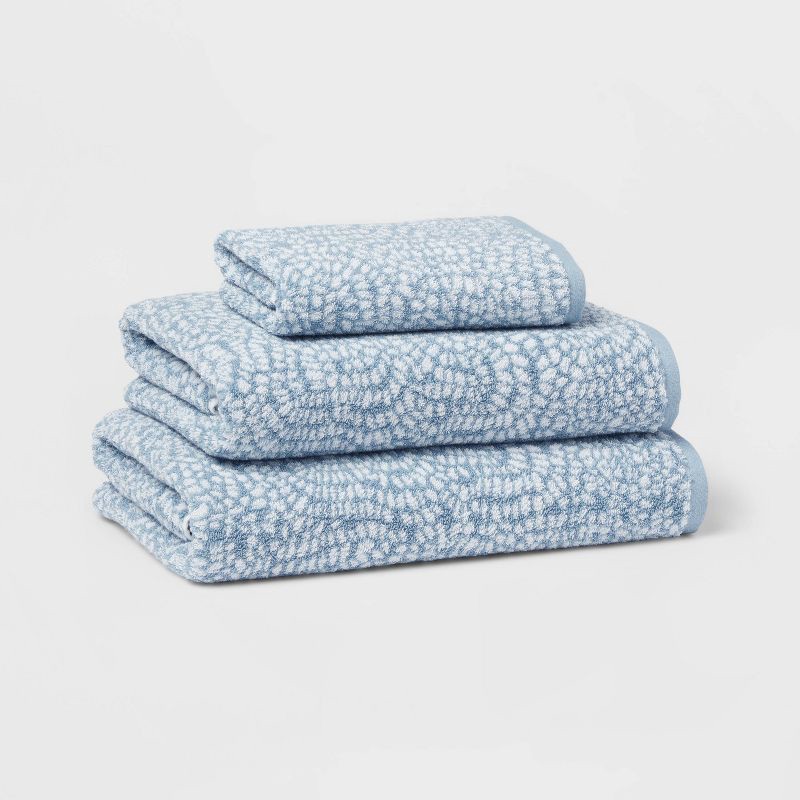 slide 4 of 5, Performance Plus Oversized Bath Towel Light Blue Geo - Threshold™: 100% Cotton, Jacquard Terry, Fade-Resistant, 1 ct