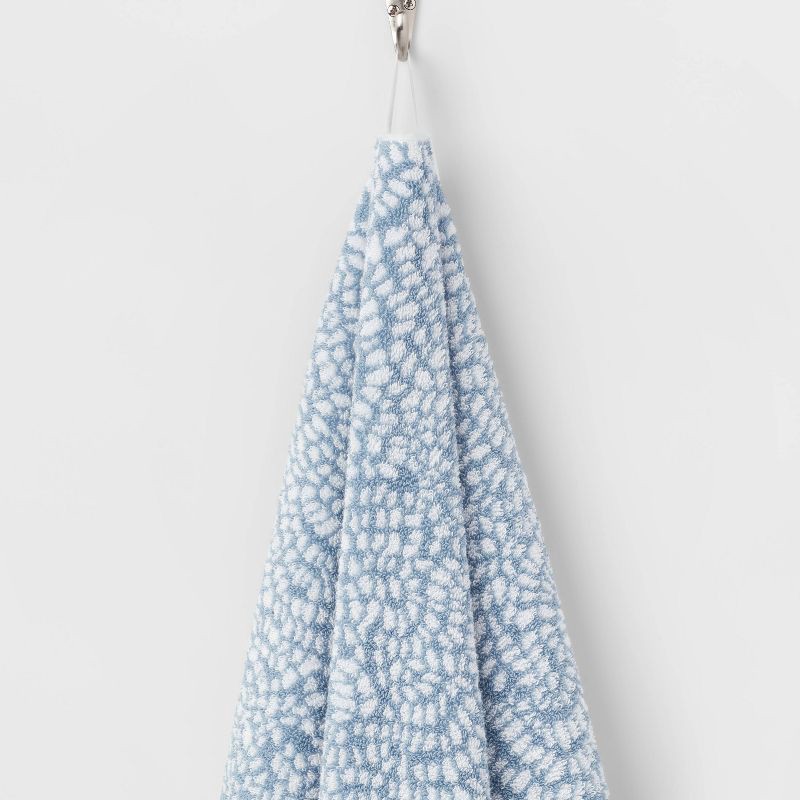 slide 5 of 5, Performance Plus Oversized Bath Towel Light Blue Geo - Threshold™: 100% Cotton, Jacquard Terry, Fade-Resistant, 1 ct