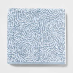 Performance Plus Oversized Bath Towel Light Blue Geo - Threshold™: 100% Cotton, Jacquard Terry, Fade-Resistant