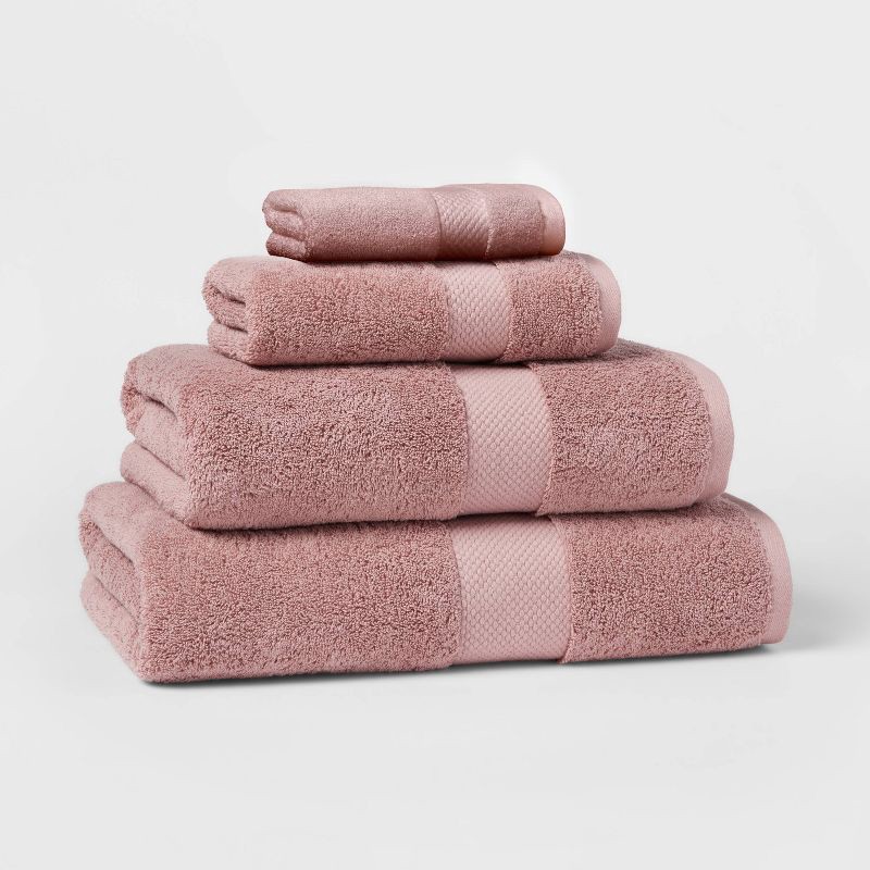 slide 4 of 5, Performance Plus Oversized Bath Towel Mauve - Threshold™: Heavyweight Cotton, Fade-Resistant, Terry Cloth, 1 ct