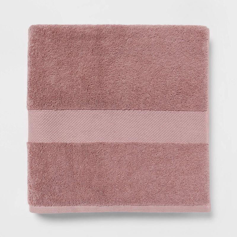 slide 1 of 5, Performance Plus Oversized Bath Towel Mauve - Threshold™: Heavyweight Cotton, Fade-Resistant, Terry Cloth, 1 ct