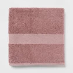 Performance Plus Oversized Bath Towel Mauve - Threshold™: Heavyweight Cotton, Fade-Resistant, Terry Cloth