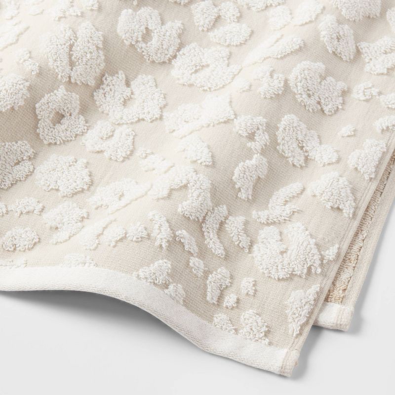 slide 3 of 5, Performance Plus Bath Towel Cream Leopard - Threshold™: Heavyweight Cotton, Jacquard Terry, OEKO-TEX Certified, 1 ct