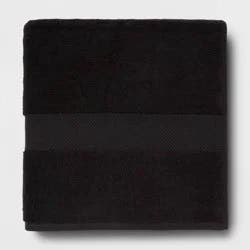 Performance Plus Oversized Bath Towel Black - Threshold™: Cotton Terry, Fade-Resistant, 550-800 GSM, Machine Washable