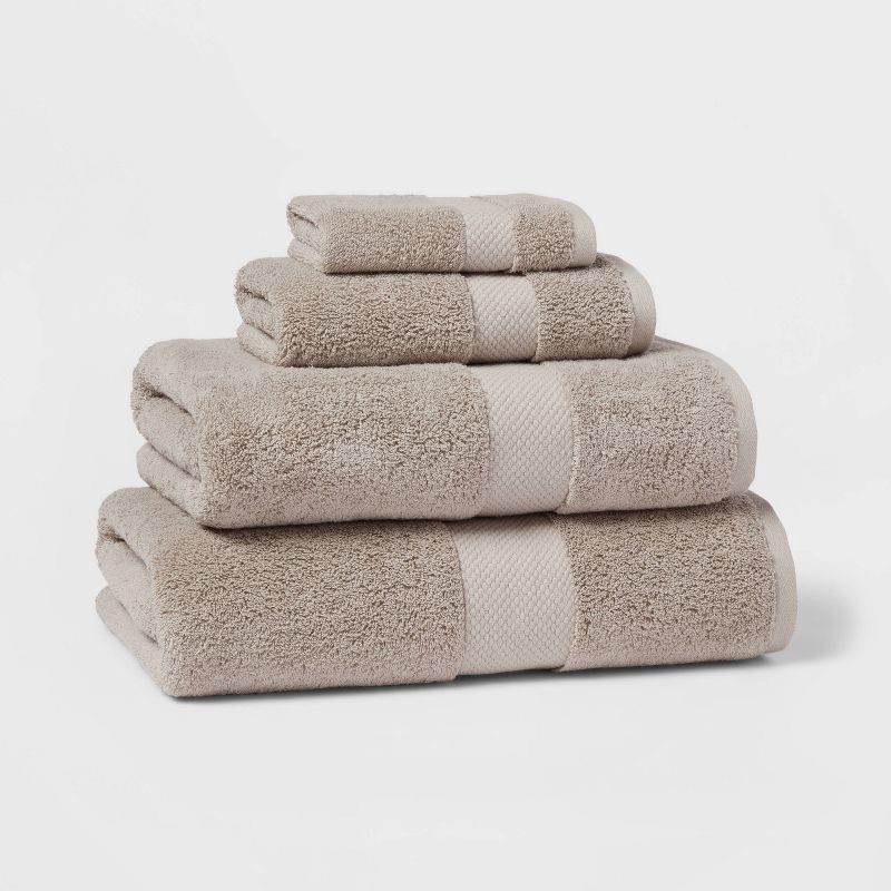 slide 4 of 5, Oversized Performance Plus Bath Towel Light Gray - Threshold™: 100% Cotton, Fade-Resistant, Heavyweight Terry Bath Sheet, 1 ct