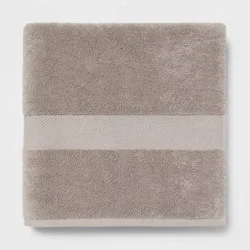 Oversized Performance Plus Bath Towel Light Gray - Threshold™: 100% Cotton, Fade-Resistant, Heavyweight Terry Bath Sheet