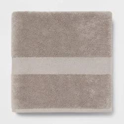 Oversized Performance Plus Bath Towel Light Gray - Threshold™: 100% Cotton, Fade-Resistant, Heavyweight Terry Bath Sheet