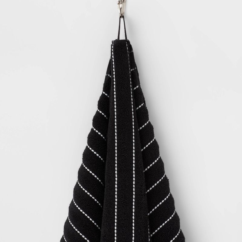 slide 5 of 5, Performance Plus Oversized Bath Towel Black Striped - Threshold™, 1 ct
