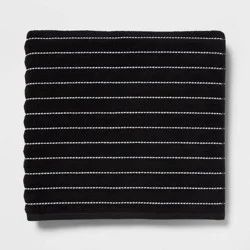 Performance Plus Oversized Bath Towel Black Striped - Threshold™
