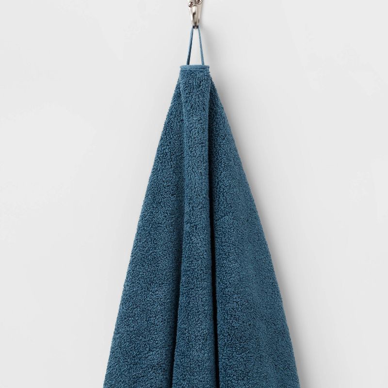 slide 5 of 5, Performance Plus Oversized Bath Towel Turquoise - Threshold™: Heavyweight Cotton, Fade-Resistant, Hanging Loop, 1 ct