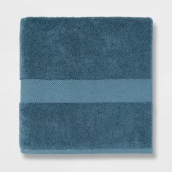 Performance Plus Oversized Bath Towel Turquoise - Threshold™: Heavyweight Cotton, Fade-Resistant, Hanging Loop