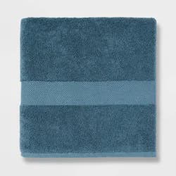 Performance Plus Oversized Bath Towel Turquoise - Threshold™: Heavyweight Cotton, Fade-Resistant, Hanging Loop