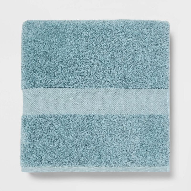 slide 1 of 5, Performance Plus Oversized Bath Towel Aqua - Threshold™: Heavyweight Cotton, Fade-Resistant, Machine Washable, 1 ct